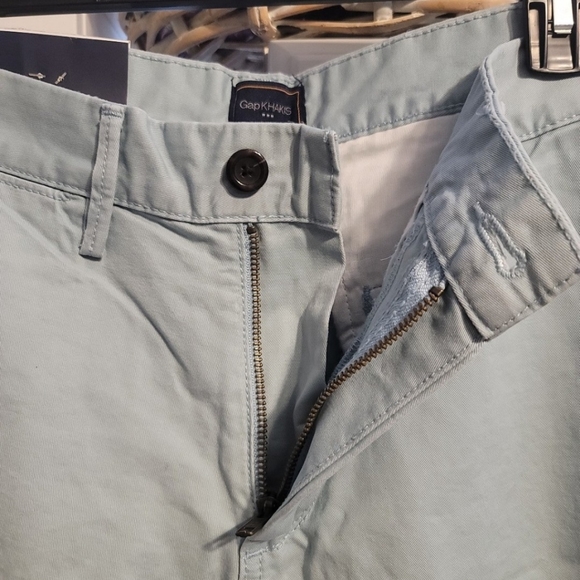 NWT Gap Men's Chino Shorts Sz 30 Island Blue Khakis Twill Flat Front Casual - Picture 4 of 7